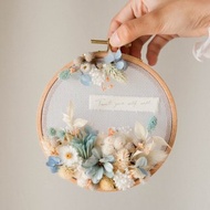 | 夏日限定 | - 手寫情詩 (小) - 乾燥花 刺繡框 掛飾 花圈 七夕