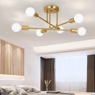 Vintage Ceiling Lamp Pendant Lamp Multiple E27 Lamp Base 6 Heads Black/White/Gold For Living Room Modern Simplicity LED Ceiling