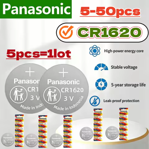 5-50pcs Original Panasonic CR1620 3V ECR1620 Lithium Battery CR 1620 For Control Watch Motherboard S