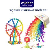 Đồ chơi sáng tạo ghép hình 3D Mideer Translucent Color Snowflake Blocks 200 bông hoa tuyết cho bé 3
