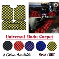 5pcs/SET Car Dadu Style Carpet Anti Slip Chess Checkmate Mattress Floor Mat