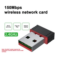 อะแดปเตอร์การ์ดเน็ตเวิร์กมินิยูเอสบีไวไฟไร้สาย2.4G 150M USB2.0 IEEE802.11N WLAN ตัวรับสัญญาณ Wifi สำหรับแท็บเล็ตพีซี