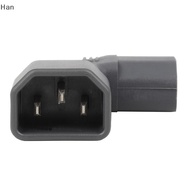 Han 3pin Male To Female Extend 90 Degree Down Up Angle AC Converter IEC 320 C14 To C13 Left Right An