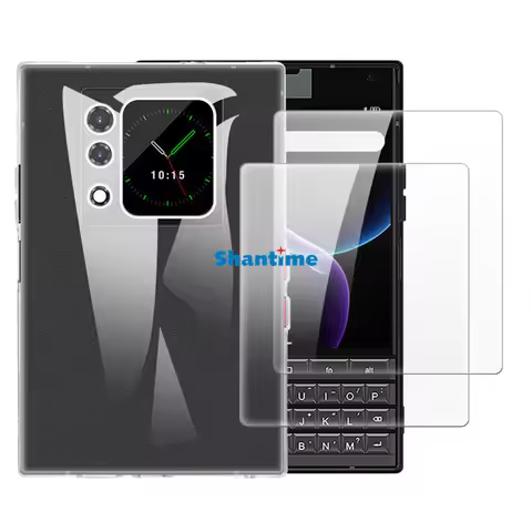 Soft Case + 2 Pack Tempered Glass Screen Protectors for Unihertz Titan 2 Full-Body Protection