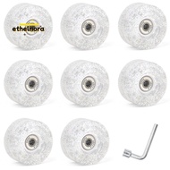 8 Pack 85A Quad Roller Skate Wheels 62 X 33mm with Bearings for Double Row Skating, Quad Skates Acce