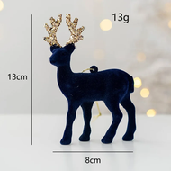 （ALLOER） Christmas Supplies 2024 Christmas Pendant Tree Decorative Pendant Pink Flocked Deer Ornamen