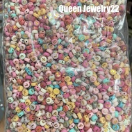 6mm rainbow gold round alphabet letter beads 1 pound