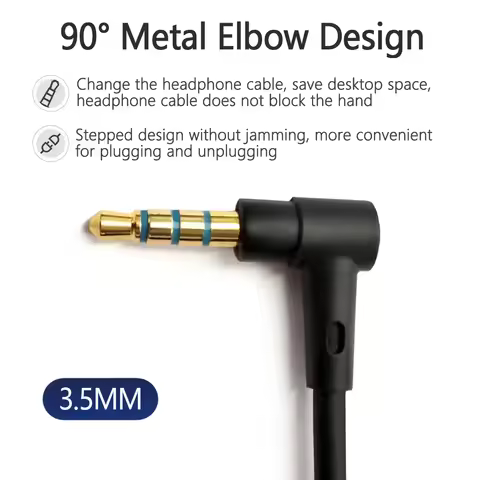 3.5mm to 2.5mm Headphone Upgrade Cable Inline Control Audio Cable for BOSE QC25 QC35 OE2 AURVANA Liv