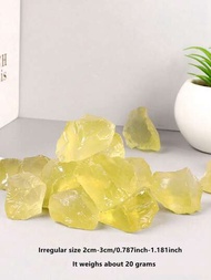 1個天然巴西黃水晶礦物,具有香薰功能,適用於冥想和療癒,家居裝飾和水族箱裝飾