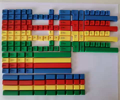 1 Set GMK RGBY Space Bar Supplyment Kit Keycaps PBT Dye Subbed Key Caps Cherry Profile Keycap 7U Spl