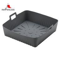 23cm/9Inch Square Large Silicone Air Fryer Liners Mold for  Air Fryer 6-8QT Reusable Airfryer Oven B