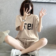 Women's printed cotton t-shirt set 1977 summer fashion