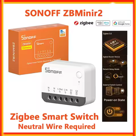 SONOFF ZBMinir2 ZBMini Extreme Zigbee Smart Switch Detach Relay External Switch Control Via eWelink 