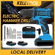 588V 3 In 1 13mm Electric Hammer Impact Drill Screwdriver Variable Speed Cordless Drill