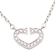 Cartier C Heart Necklace in 18K White Gold with Diamonds, Approx. 5.4g [Pre-owned]