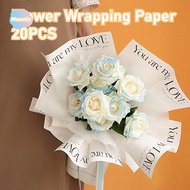 20pcs Printed Thickened Small Plastic Waterproof Wrapping Paper Flower Boquet Wrapper Letter Design