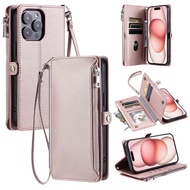 Zipper Wallet Flip Case for Samsung Galaxy S25 S24 S22 Ultra Plus FE Edge PU Card slot  leather phon