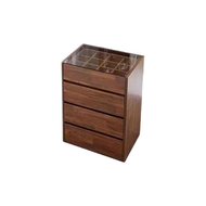 Modern Minimalist Closet Island Glass Top Display Cabinet Spacious Drawers Bedroom Storage Organizer