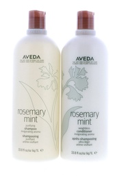Rosemary Mint Shampoo & Conditioner Liter Duo (33.8 OZ EACH) Aveda Rosemary Mint Shampoo & Condition