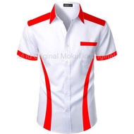 kemeja seragam kerja kantor lapangan baju safety pria wanita hem kombinasi