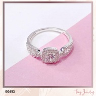 TANG E0652 - Silver ring with square face for women