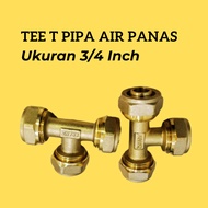 Brass Tee T Hot Water Pipe Connection Size 3/ 4 Inch