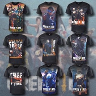 T-shirt Free Fire Battleground Shooting Game Jersey | Baju T-shirt Jersi Game Free Fire Battleground