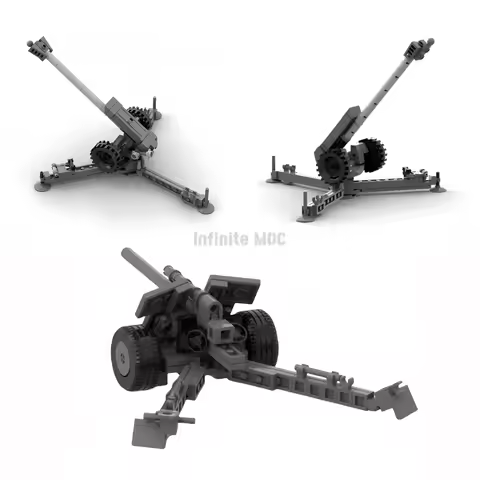 War II Military Series M5 Anti Tank Gun Building Block MOC War Equipment D-30 Howitzer Model Boy Puz