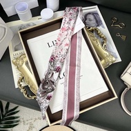 ★New★ 100 silk twill silk scarf tied bag wrapped handle thin and narrow strip mulberry silk small ribbon headband summer