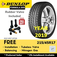 215/45R17 Dunlop Formula D05 (Installation) New Car Tires Tyre Wheel Rim Size 17 WPT NIPPON Tayar Baru Kereta Pasang