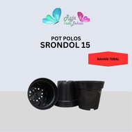 Pot Tinggi 15cm Srondol Pot bunga plastik 15 cm hitam Tanaman