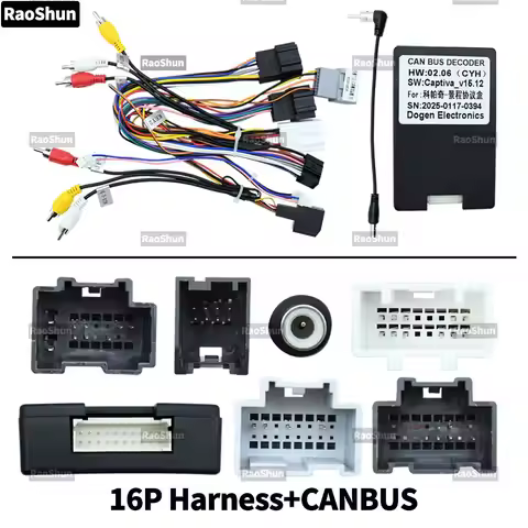 Car Android Radio Screen 16 PIN Stereo Player Power Harness Adapter Plug Canbus Box Decoder For Chev