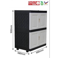 Almari Plastik ♕ DIY Plastic Storage Cabinet /Wardrobe/Almari Baju/ Almari Serbaguna 2 Tiers -- Heavy Duty