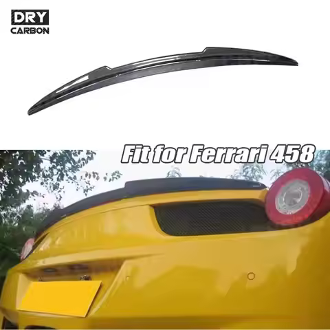 V Style Duckbill Trunk Wing Rear Spoiler Trim Splitter Lip for Ferrari 458 Italia Spider 2011 2012 2