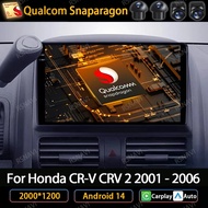 Android 14 Car Radio For Honda CR-V 2 CRV 2001 - 2006 Multimedia Stereo Video Player GPS NAVI Carpla