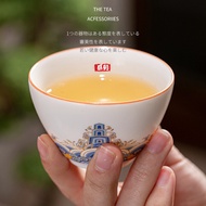 Kung Fu Small Tea Cup Ceramic Tea Cup Tea Bowl Household Single Master Cup Blue White Porcelain Tea 
