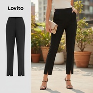 Lovito 女士优雅纯色拉链裤 L128ED777