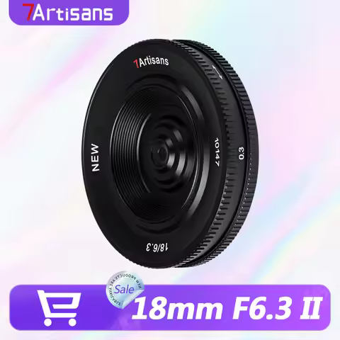 7artisans APS-C Frame 18mm F6.3 Mark II Ultra-slim Camera Lens for Street Photography with Sony E Fu