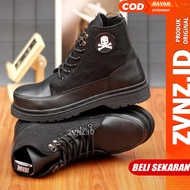 ZVN Rocky Sepatu Docmart Pria Safety Tinggi Hitam Formal Casual Cowboy Boots