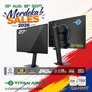 TITAN ARMY 27” QD-OLED Samsung QHD 2K 240Hz 0.03ms HDR10 ROTATABLE 99%DCI-P3 Widget PC tools Gaming 
