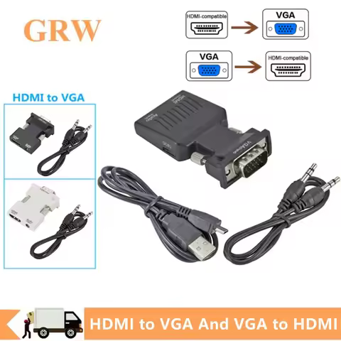 HDMI-compatible to VGA Adapter 1080P VGA to HDMI-compatible Video Converter HDMI to VGA Adapter For 