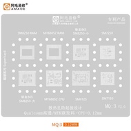 0.12MM Amaoe BGA Reballing Stencil MQ3 For Qualcomm 865 SM8250 7250 SM7150 SM6150 MT6885Z CPU RAM Ti