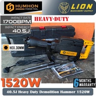 HUMHON BK-DH65A 40.5J Heavy Duty Demolition Hammer 1520W 1700BPM with Free Chisels - Heavy Duty - 6 