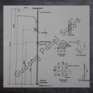 PREORDER TIANG LAMPU PJU TENAGA SURYA 9METER 9M OKTAGONAL SINGLE ARM -Dianastore
