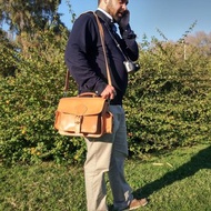 Leather Camera Bag Handmade of Full Grain Leather, DSLR Camera Bag.