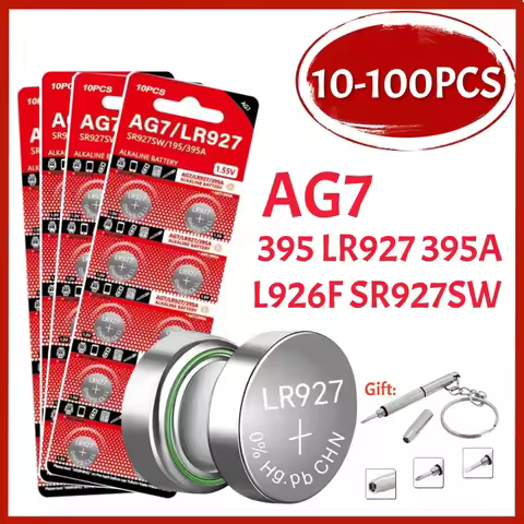 10-100PCS AG7 395 Alkaline Battery LR927 395A L926F SR927SW Button Battery Cell Battery for Watch To
