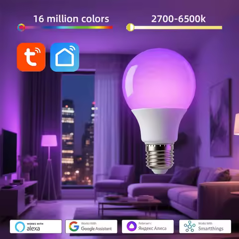 Voice Control Smart Life APP WIFI Bulb lamps 9W E27 RGBCW Dimming Color Grading Timing Remote Contro