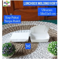 Ivory White Lunch Box, UK: 18x11x5 cm, M (Ready to Use) /Rice BoxTakeaway/Paper Lunch Box
