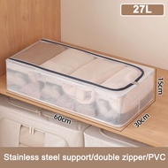 GREENSINDOOR PVC Transparent storage box 35L Clothes Organiser Box With Zipper衣服收纳箱