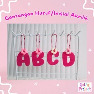 GANTUNGAN Acrylic Initial Letter Bagcharm Keychain